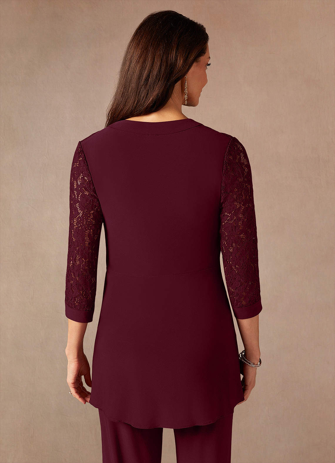 Azazie Mamrie Mother of the Bride Dresses Cabernet Jumpsuit/Pantsuit Lace Dress image7