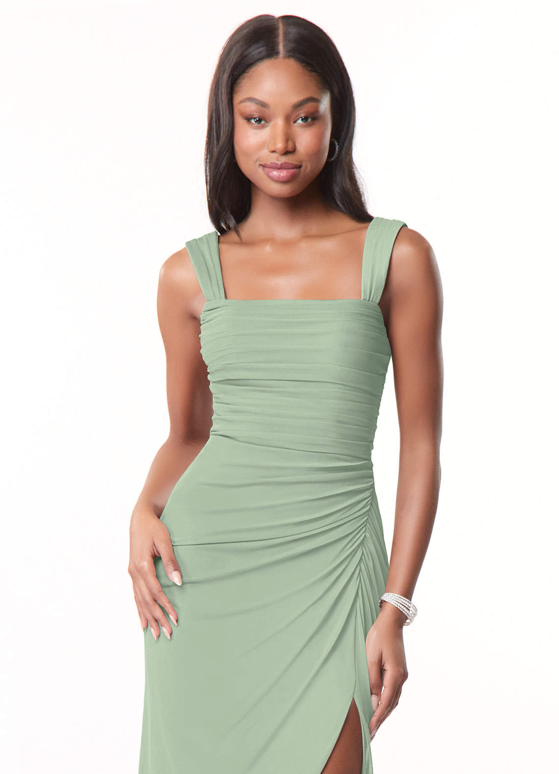 azazie mesh dress Azazie Luisa