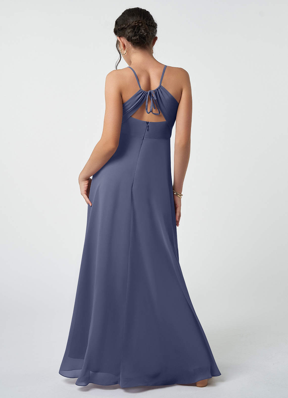 Azazie Avelina Junior Bridesmaid Dress in Stormy Azazie CA