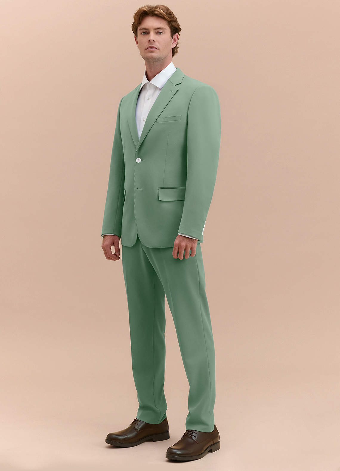 front James Matcha Structured Stretch Suit