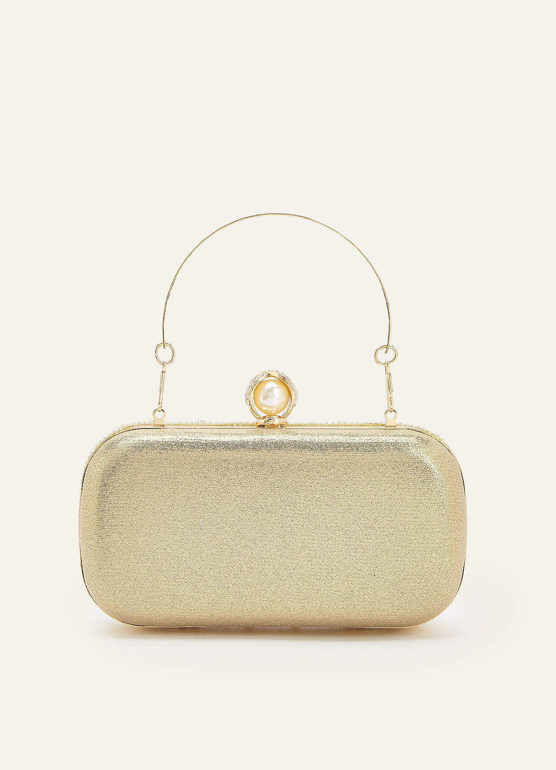 front Pearl Adorned Clutch