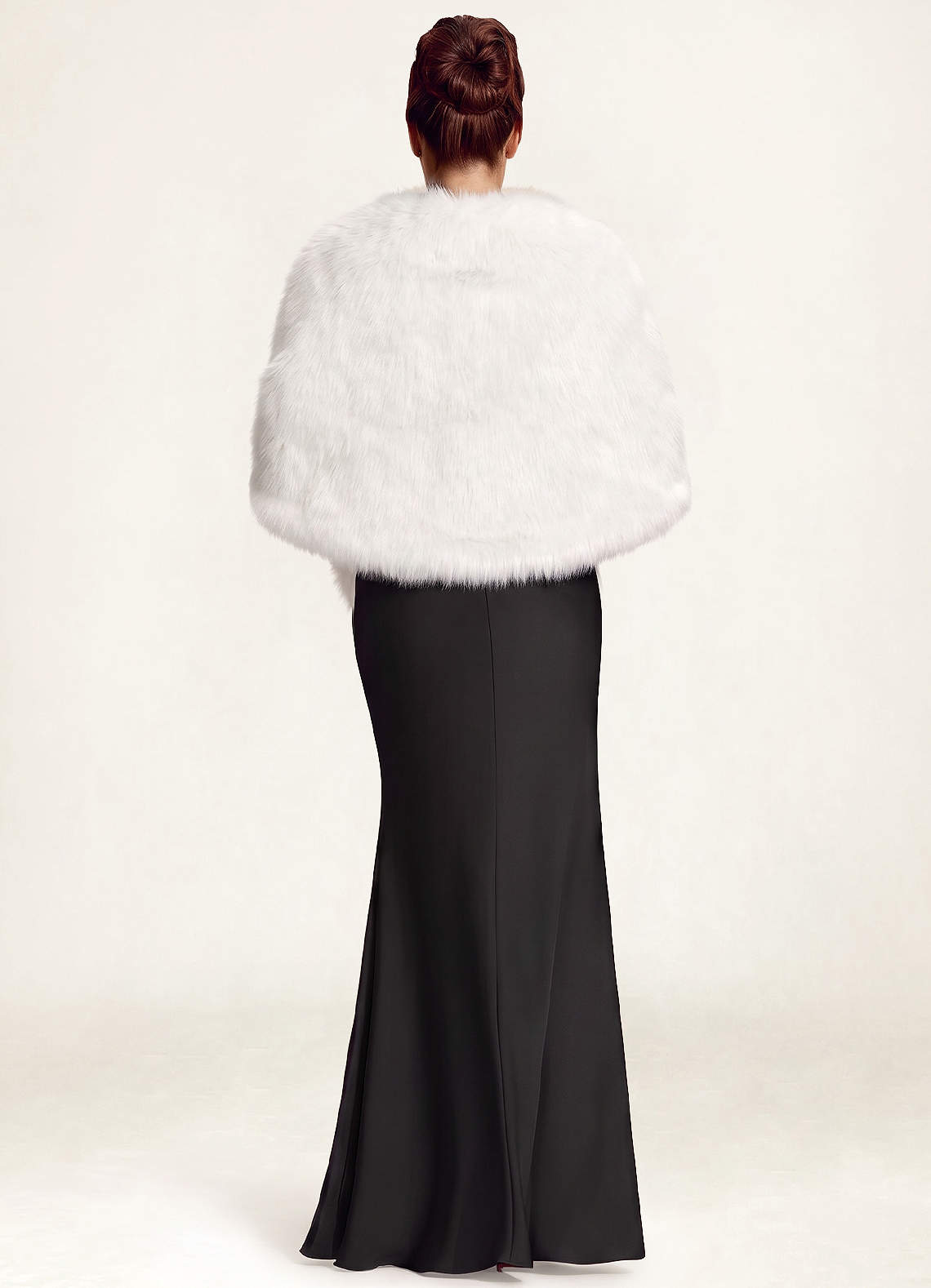 front Luxurious Faux Fur Evening Stole Wrap