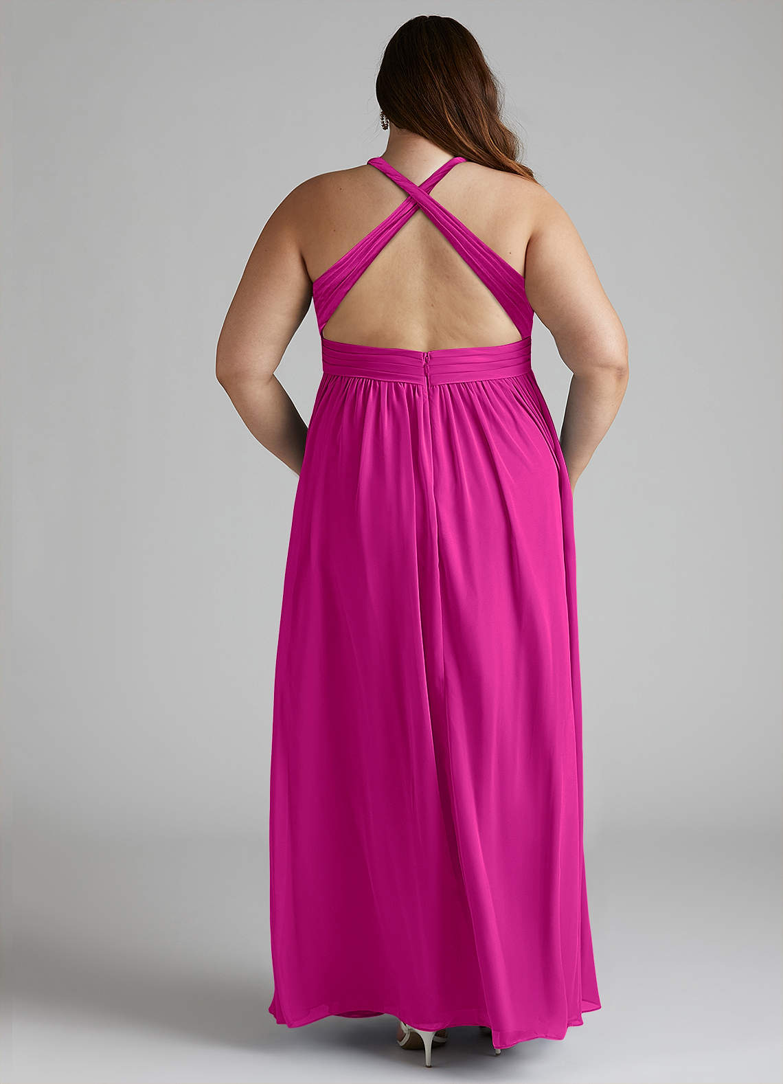 Azazie Ashia Ready to Ship Fuchsia Chiffon Bridesmaid Dresses | Azazie