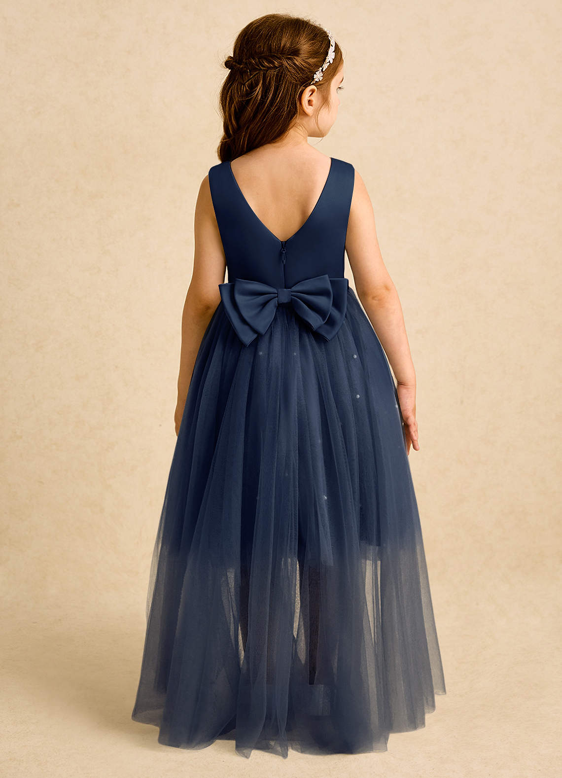 Azazie Bell Flower Girl Klänningar Klänning Balklänning i Tyll Rosett image1