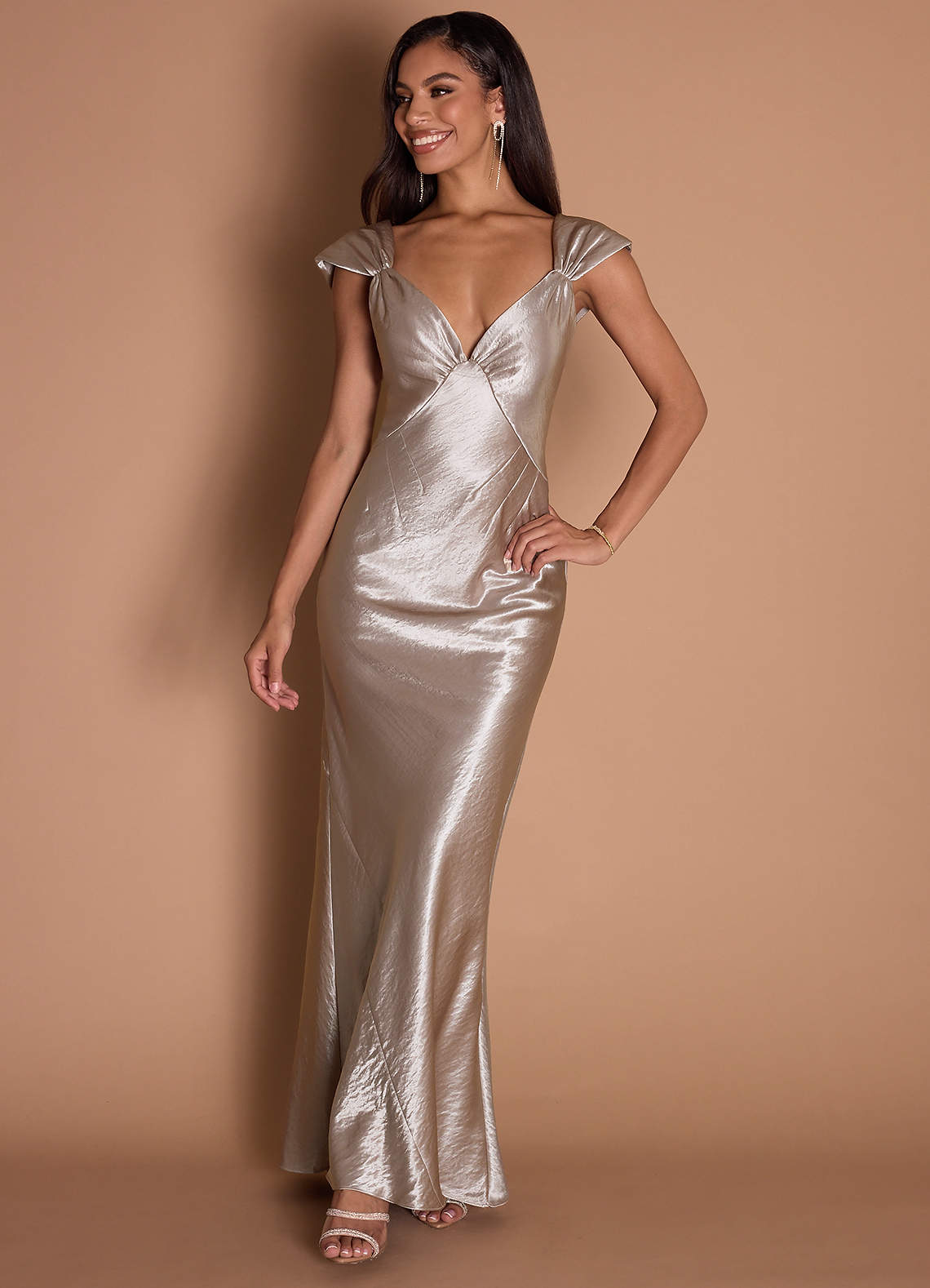 Maxi jurk Adrina Sandstone image1