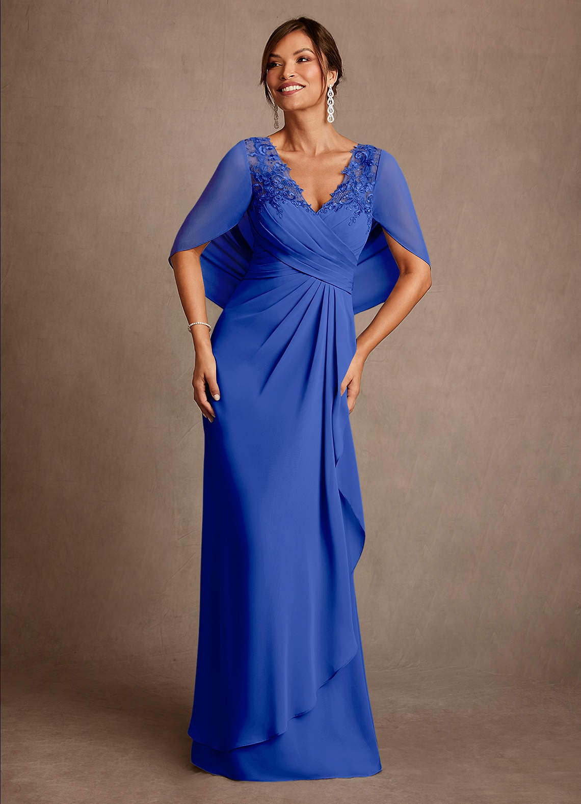Azazie Santa Clara Mother of the Bride Dresses Royal Blue A-Line Lace Dress image1