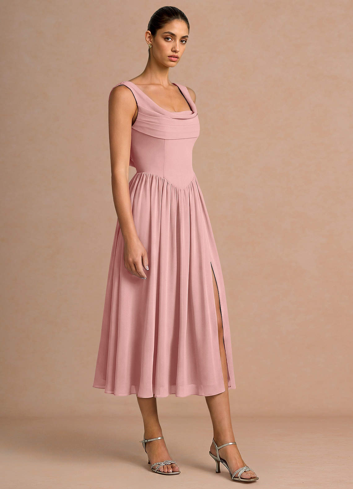 pink formal midi dress Strapless Midi A-Line Prom Dress with Lace-Up Back Sage / 3XLarge