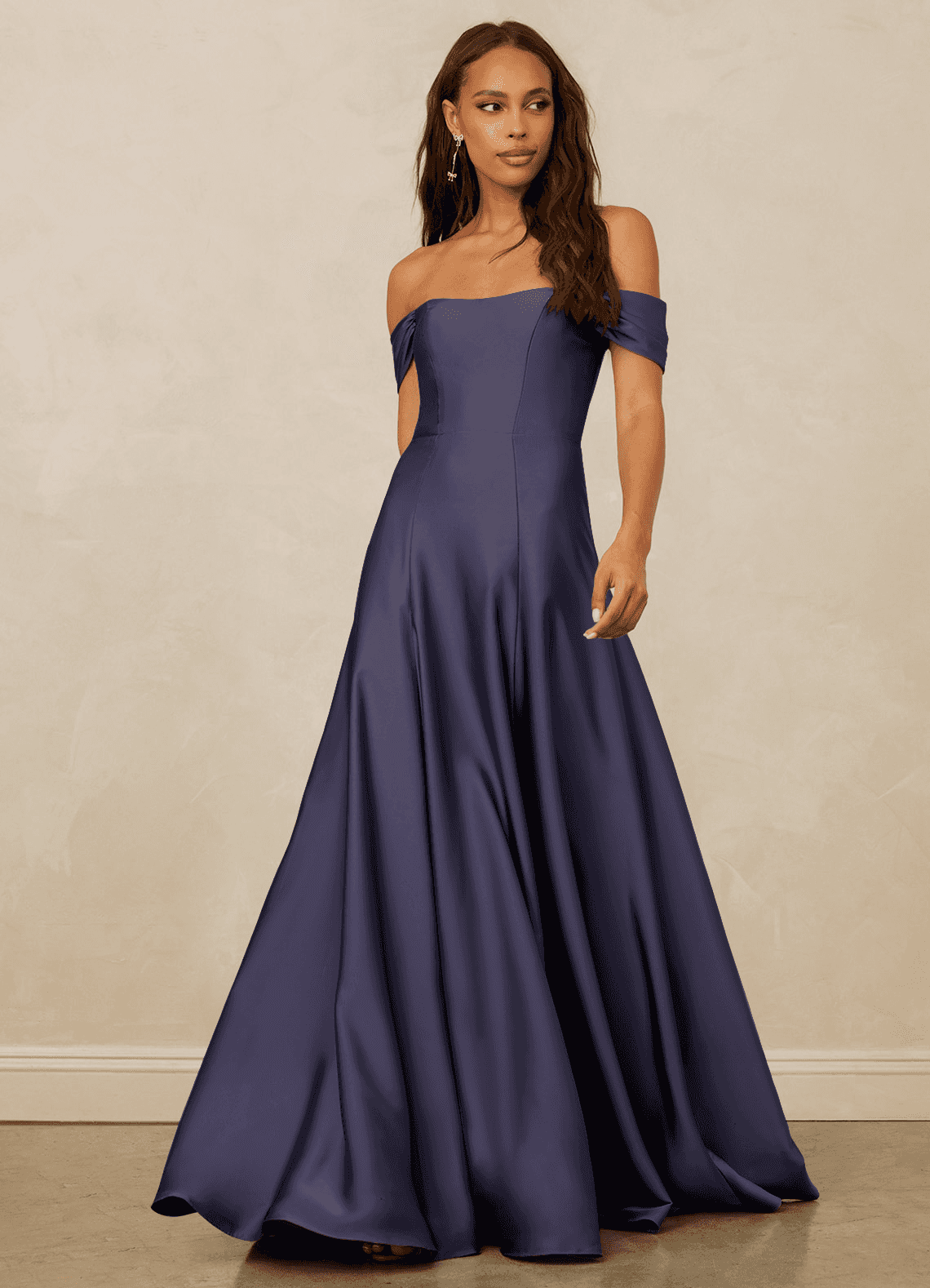 Christian Siriano Bridal for Azazie 1002 Bridesmaid Dresses Stormy A-Line Off the Shoulder Stretch Satin Convertible Dress image1
