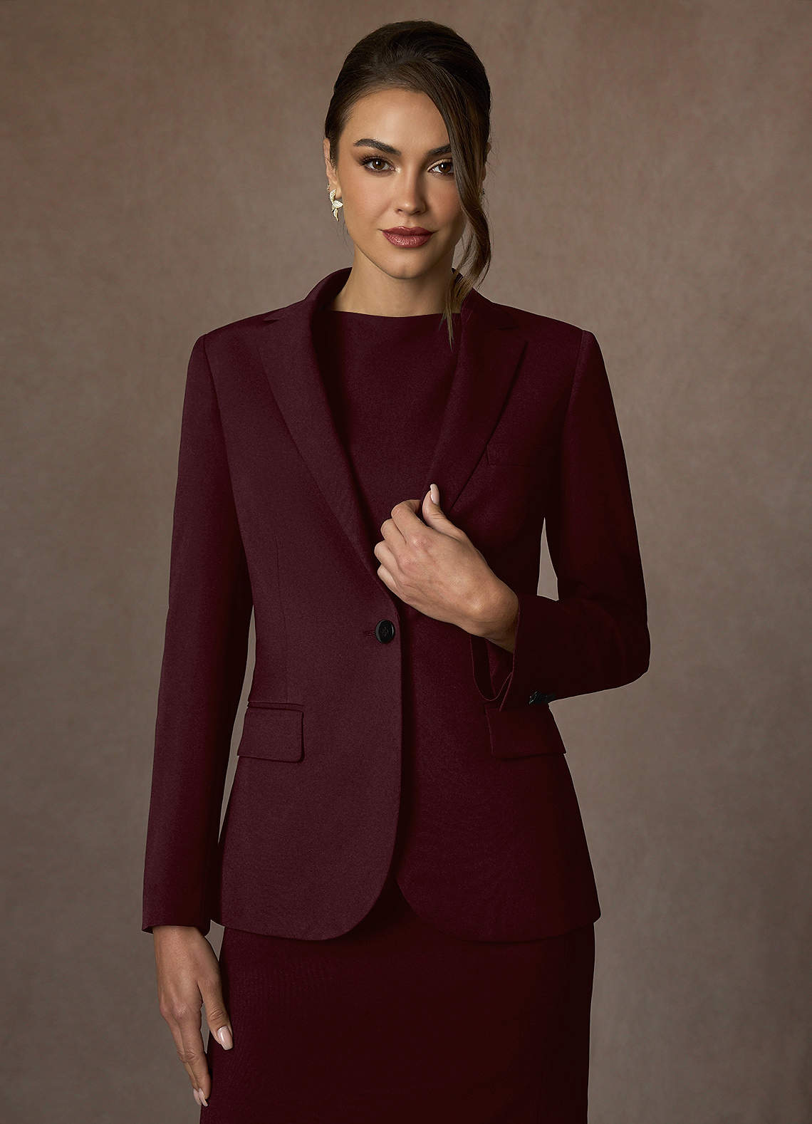 front Kennedy Cabernet Structured Stretch Dress