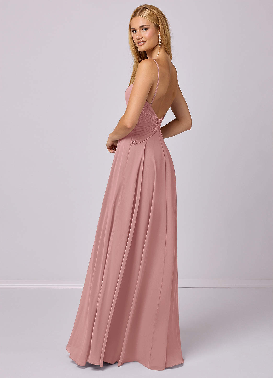 Barbie ♥ Azazie Bridesmaid Dresses Dusty Rose A-Line Chiffon Dress image3