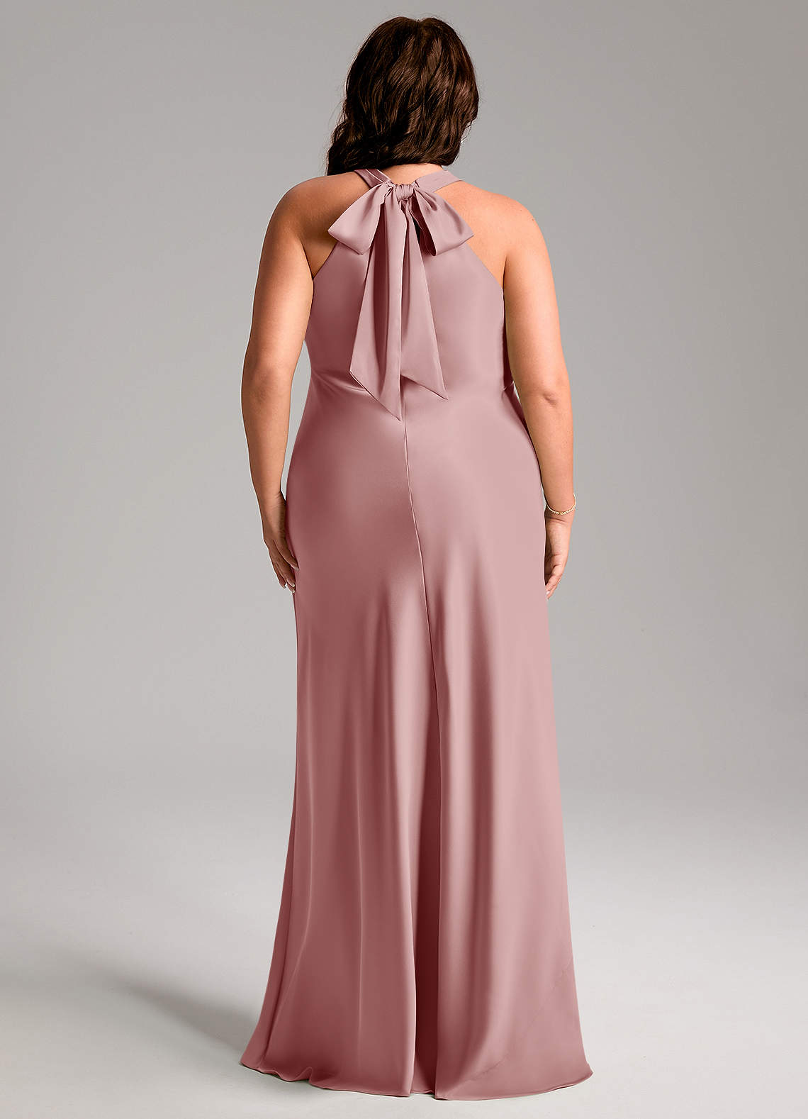 Azazie Doretta Bridesmaid Dresses Dusty Rose Mermaid Pleated Stretch Satin Dress image9