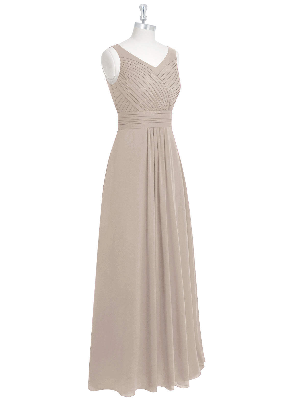 Azazie Pierrette Bridesmaid Dresses A-Line Pleated Chiffon Floor-Length Dress image1