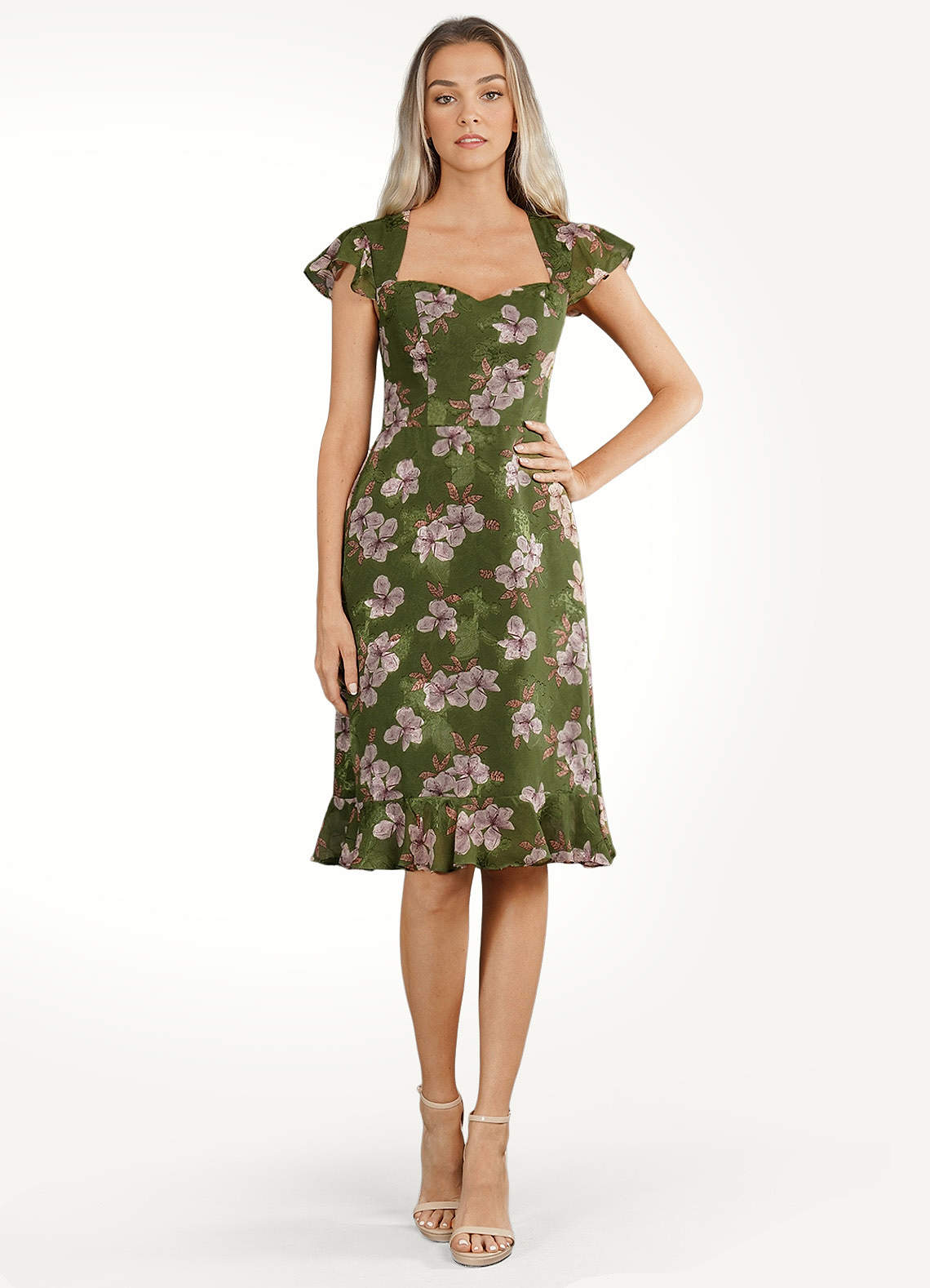 Katie Green Floral Midi Dress image1