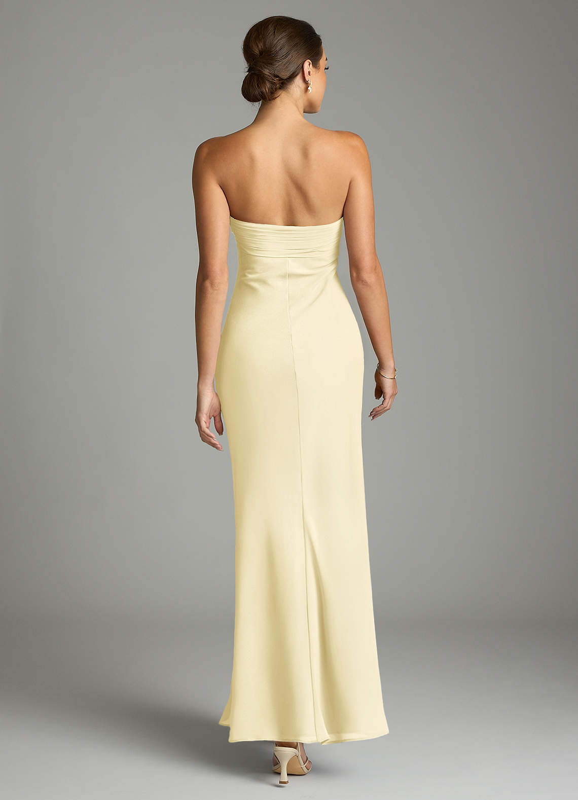 Azazie Saylor Jurken voor bruidsmeisjes Jurk van Chiffon met Zeemeermin Strapless Citroensorbet image10