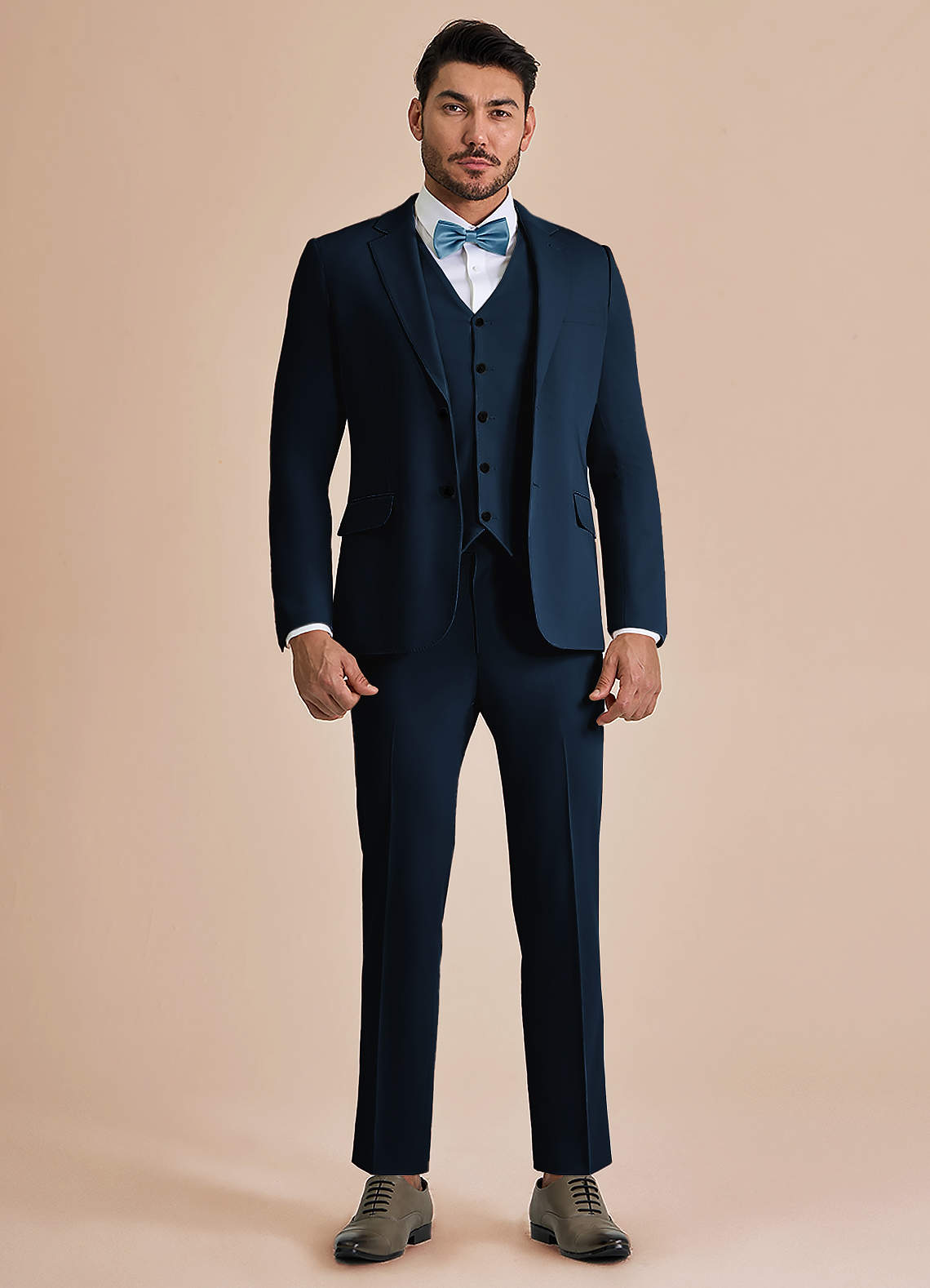 front William Navy Blue Comfort Blend 3-piece suit