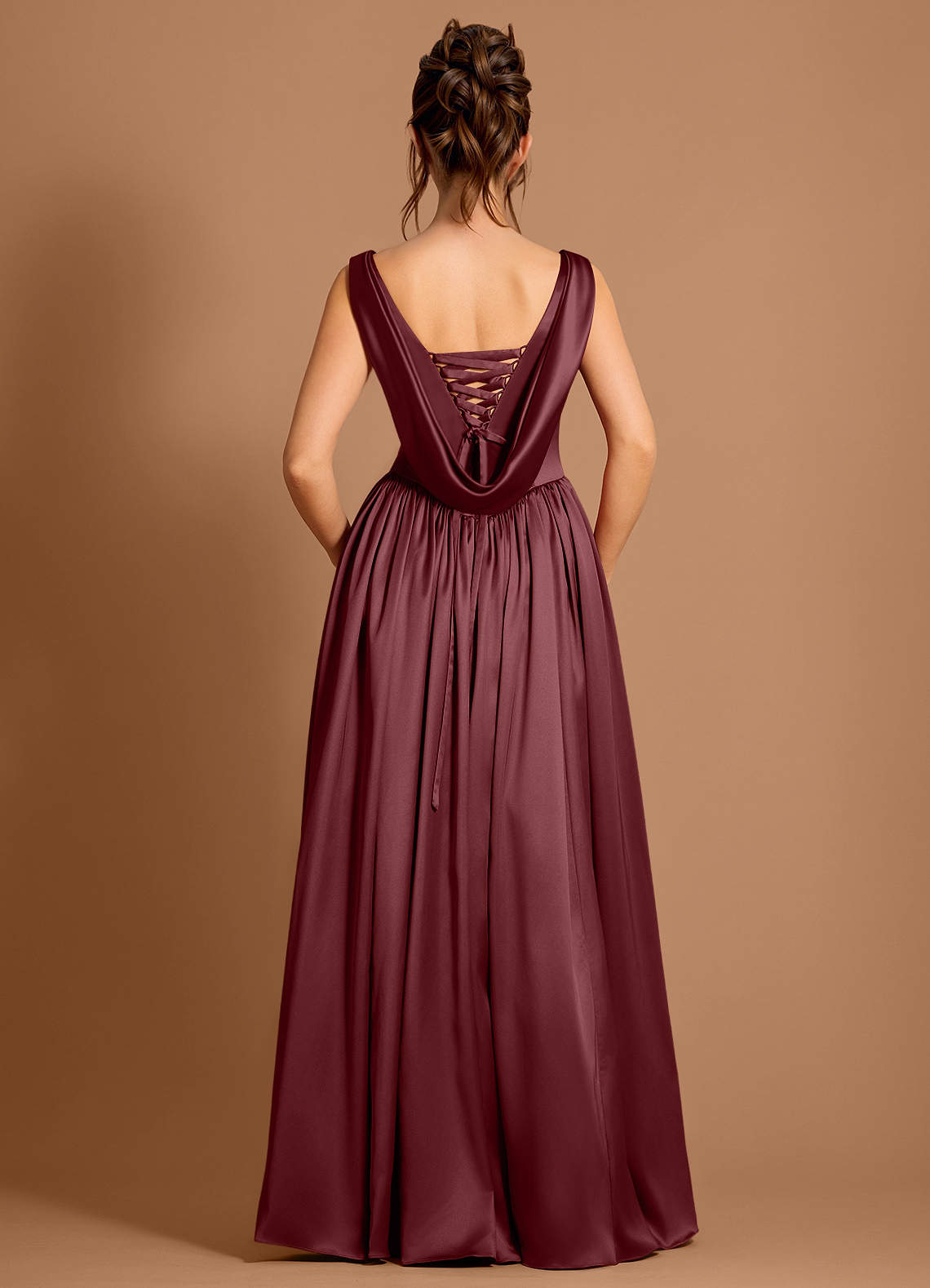 chinese dress ladies Merlot V-Neck Velvet Maxi Dress - Event Dresses