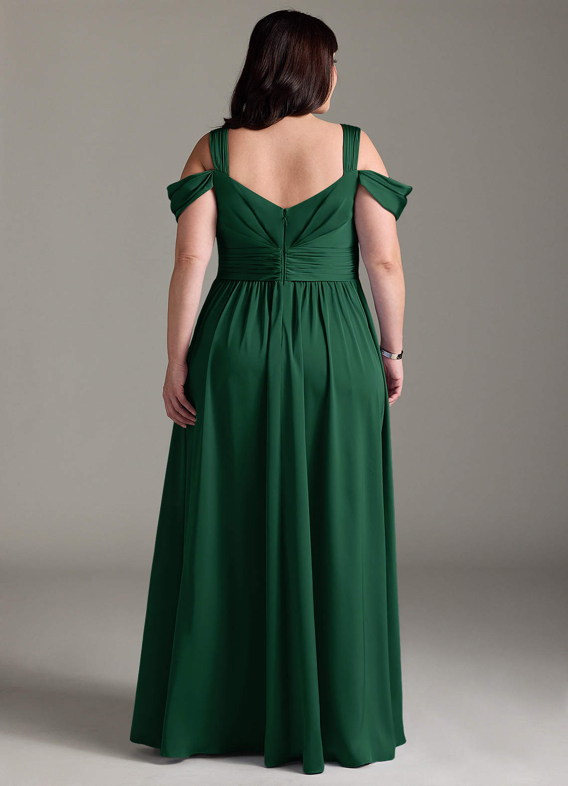 Azazie Lianne Dark Green Stretch Satin Bridesmaid Dresses | Azazie
