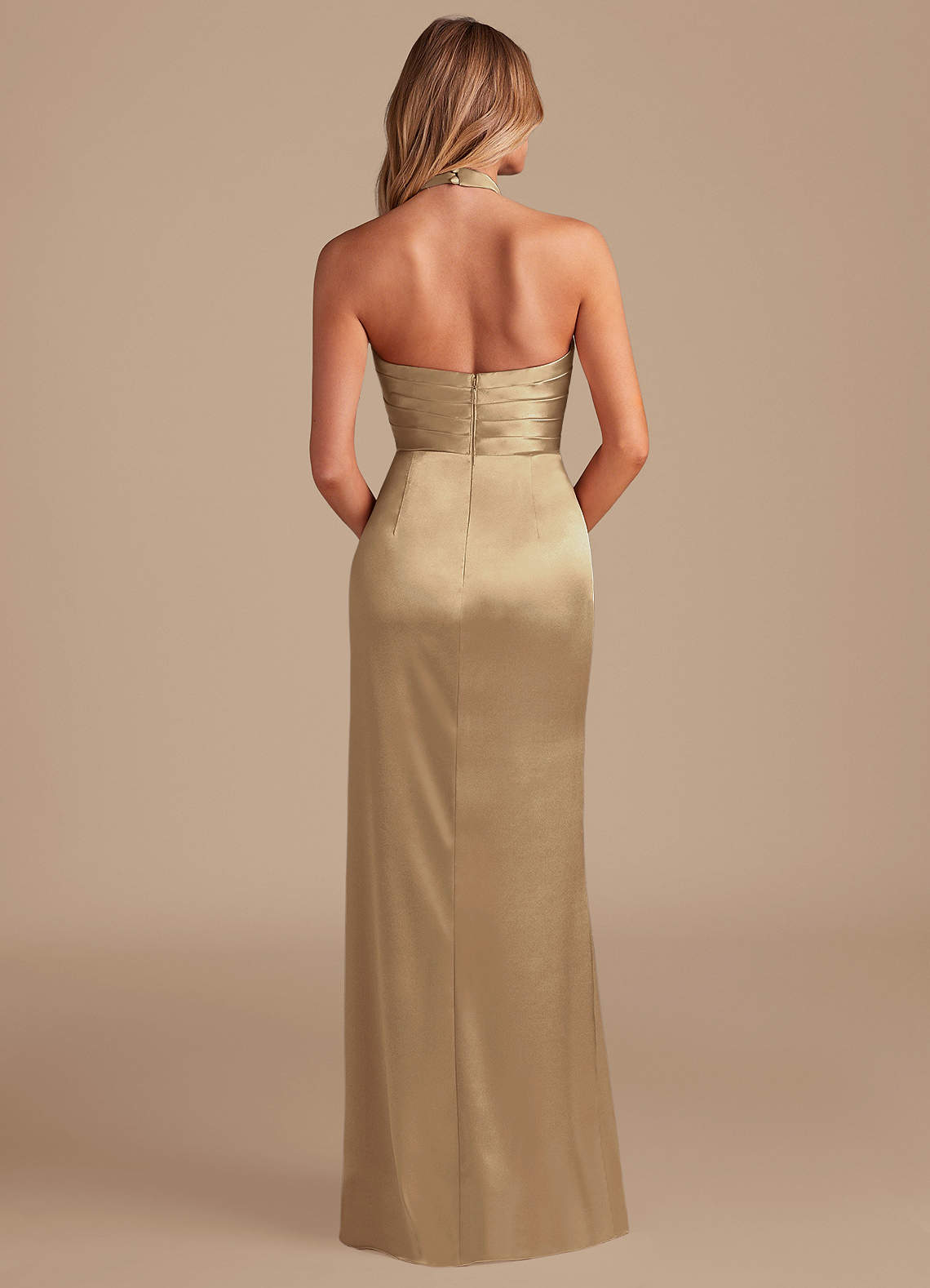 green emerald velvet dress Gemma Formal High Slit Satin Dress