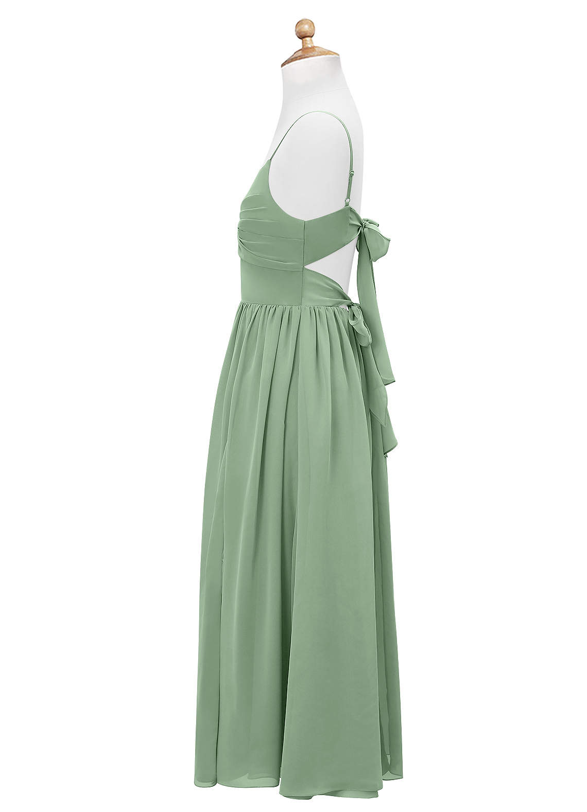 Azazie Zeya Junior Eucalyptus A-Line Chiffon Dress image8