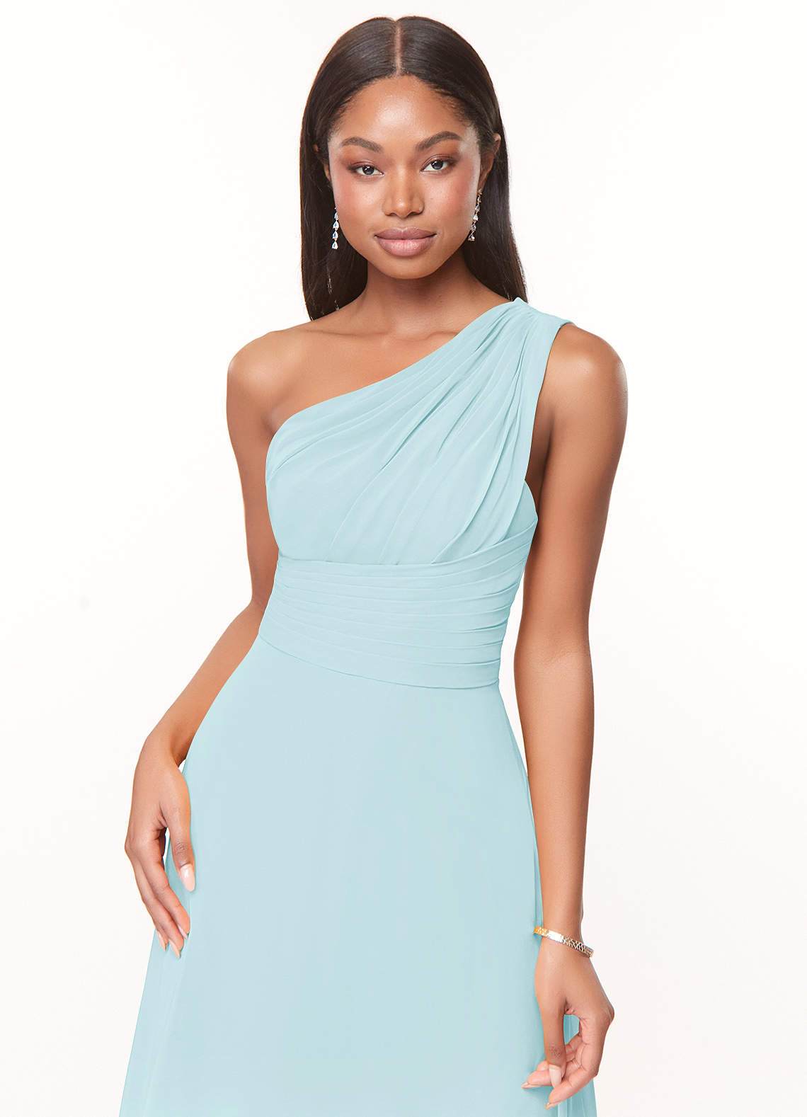 Azazie Ashley Sea Glass Chiffon Bridesmaid Dresses | Azazie