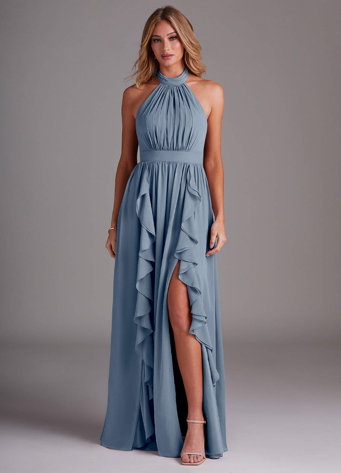 Azazie Avary Bridesmaid Dresses Twilight A-Line Pleated Chiffon Dress image1