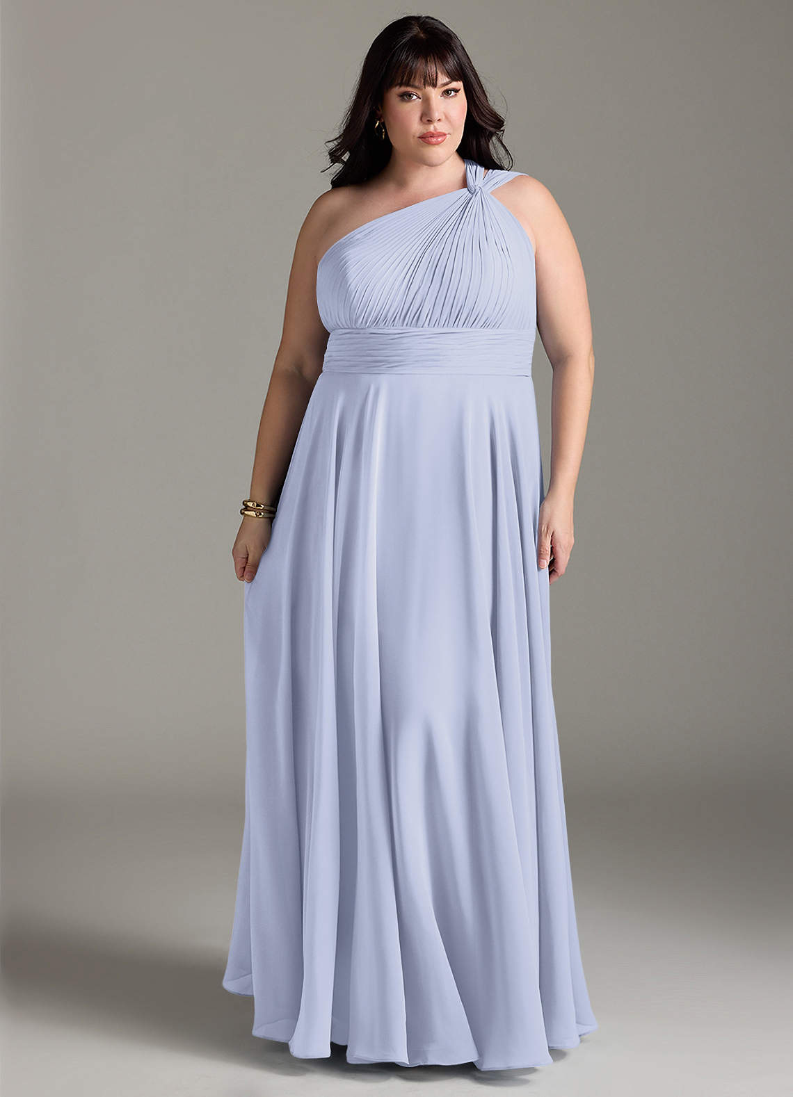 Azazie Charlize Brautjungfernkleider A-Linie One-Shoulder Chiffon Kleid Lavendel image1