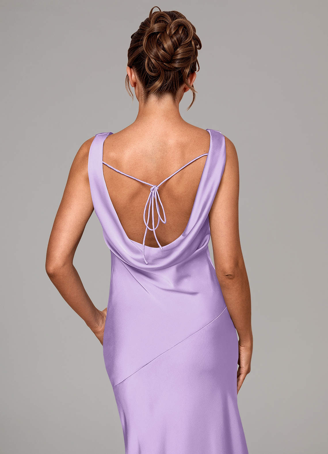 Azazie Rylina Bridesmaid Dresses Lilac Mermaid Stretch Satin Dress image1