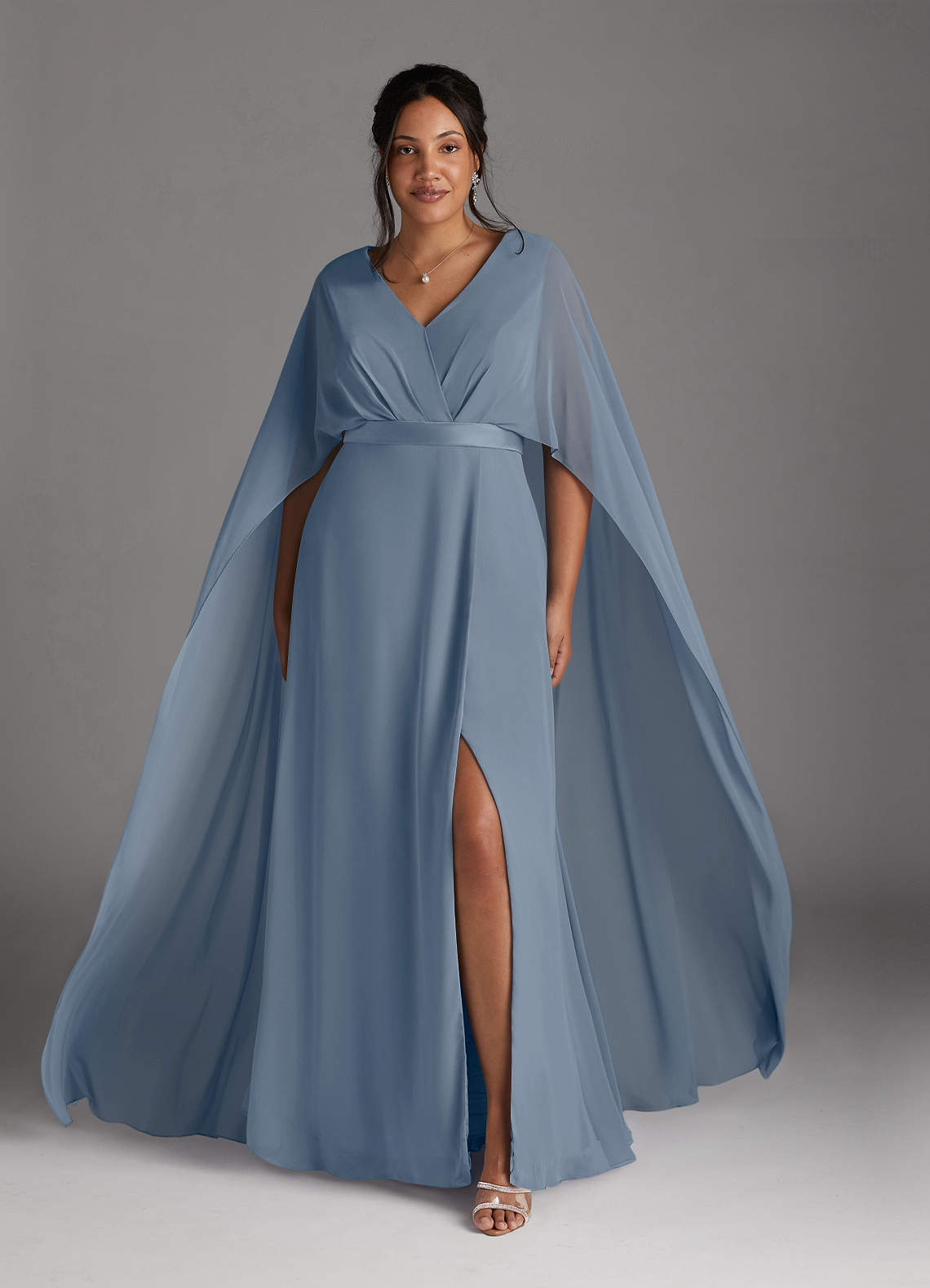 Azazie Isa Mother of the Bride Dresses Twilight A-Line V-Neck Pleated Chiffon Dress image6