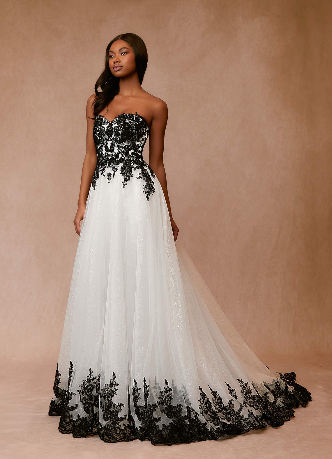 black white wedding dress