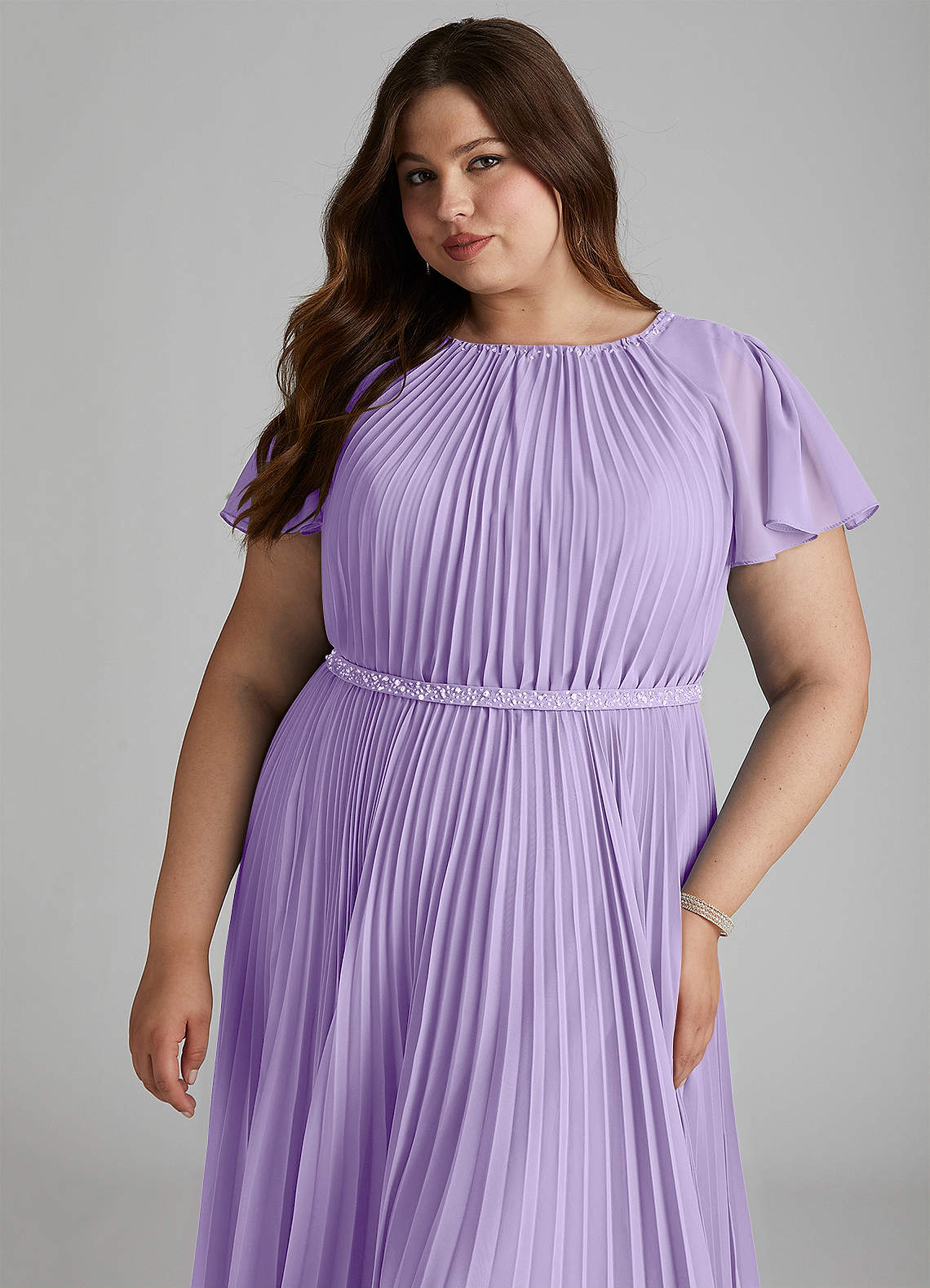 Azazie Kara Modest Bridesmaid Dresses A-Line Pleated Chiffon Floor-Length Dress image14