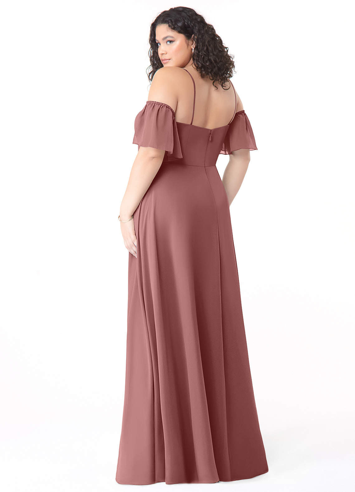 Azazie Sue Desert Rose Chiffon Bridesmaid Dresses | Azazie
