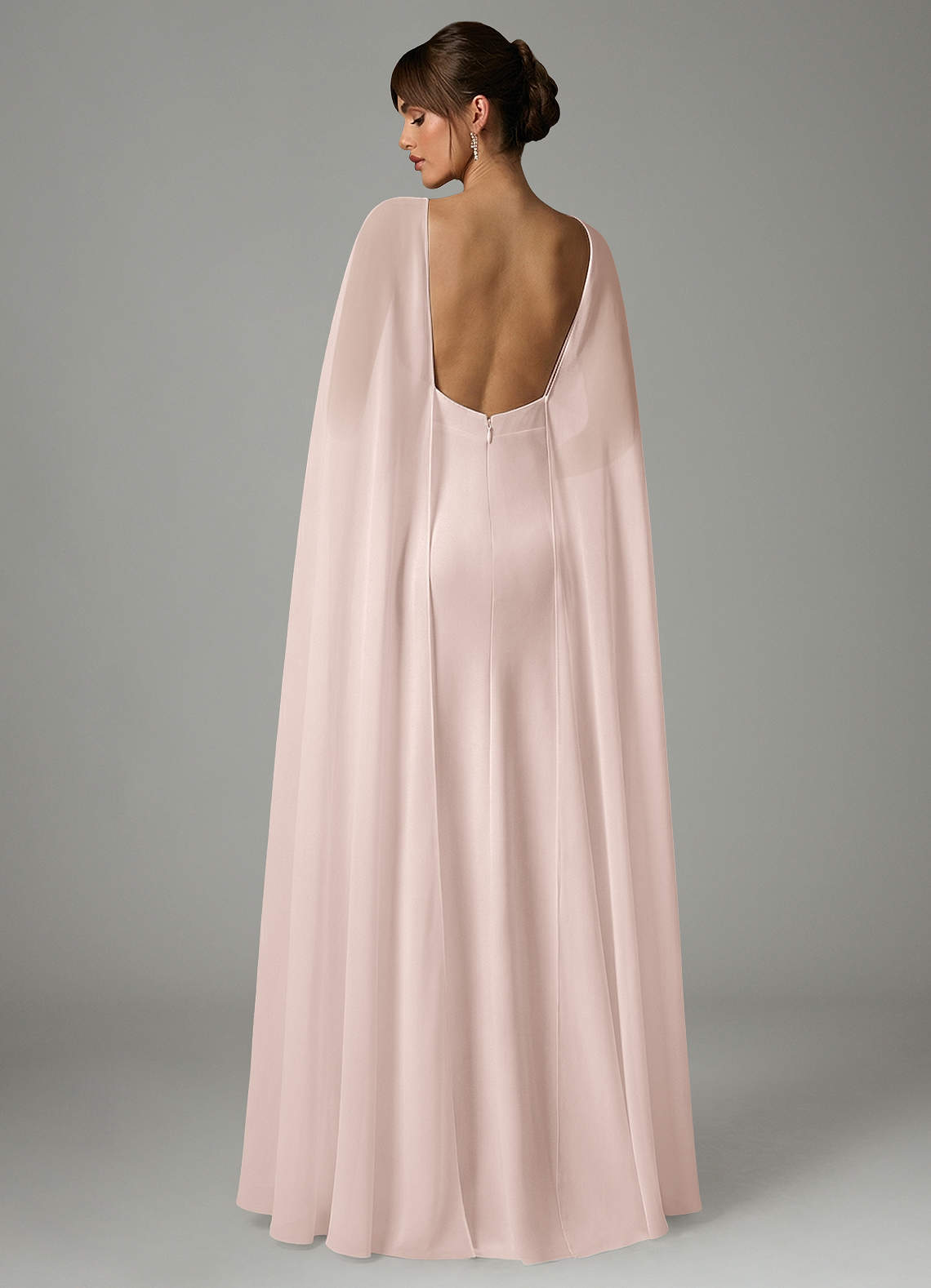 Azazie Stefania Vestidos de madrinha de casamento Vestido Rosa Corado de Cetim elástico de Linha A image3
