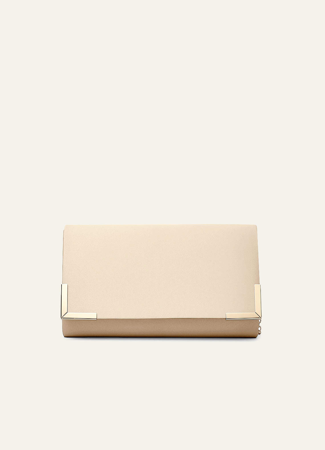 front Matching Color Matte Satin Envelope Clutch Bag