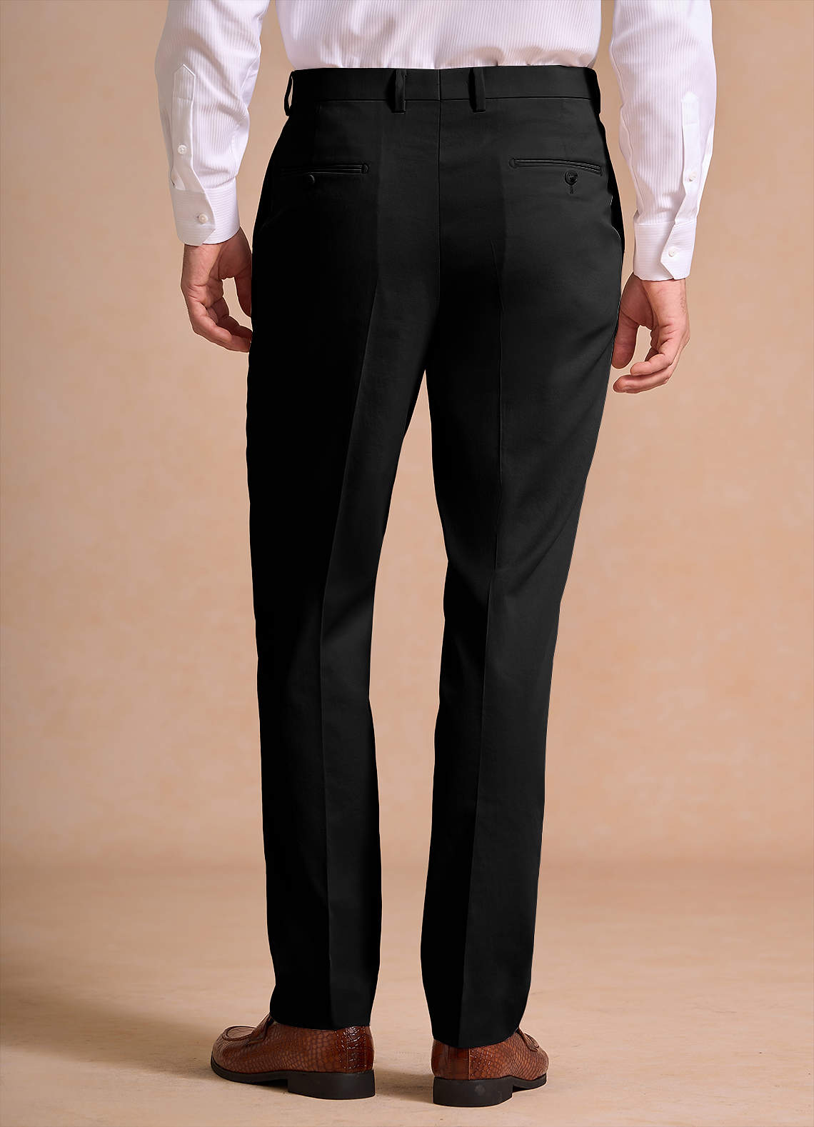 front Carter Black Cotton Linen Blend Dress Pants