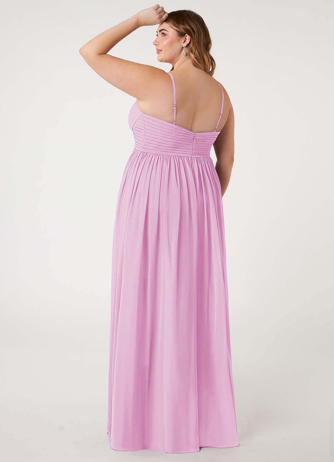 cotton candy pink bridesmaid dress story Azazie Jesaphine