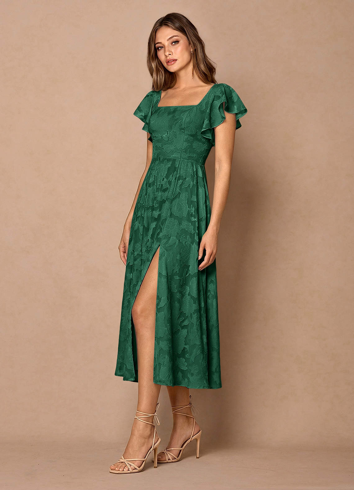 Talia Emerald Green Midi Dress | Azazie UK Talia Emerald Green Midi Dress | Azazie UK