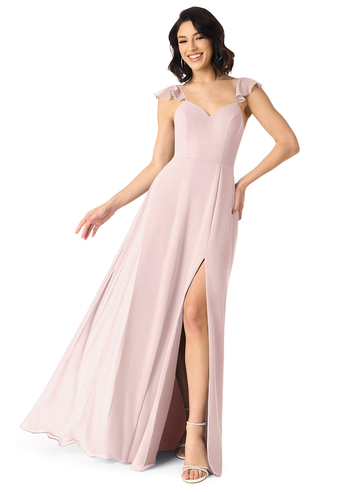 Azazie Everett Blushing Pink Chiffon Bridesmaid Dresses | Azazie Azazie Everett Blushing Pink Chiffon Bridesmaid Dresses | Azazie