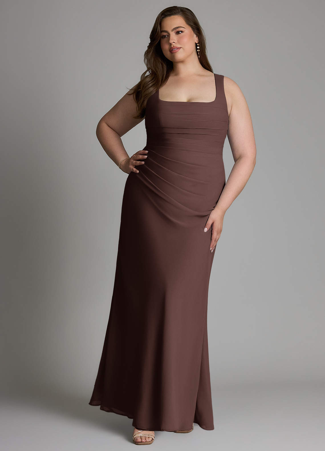 Azazie Agustina Bridesmaid Dresses Ganache Mermaid Corset Chiffon Dress image8