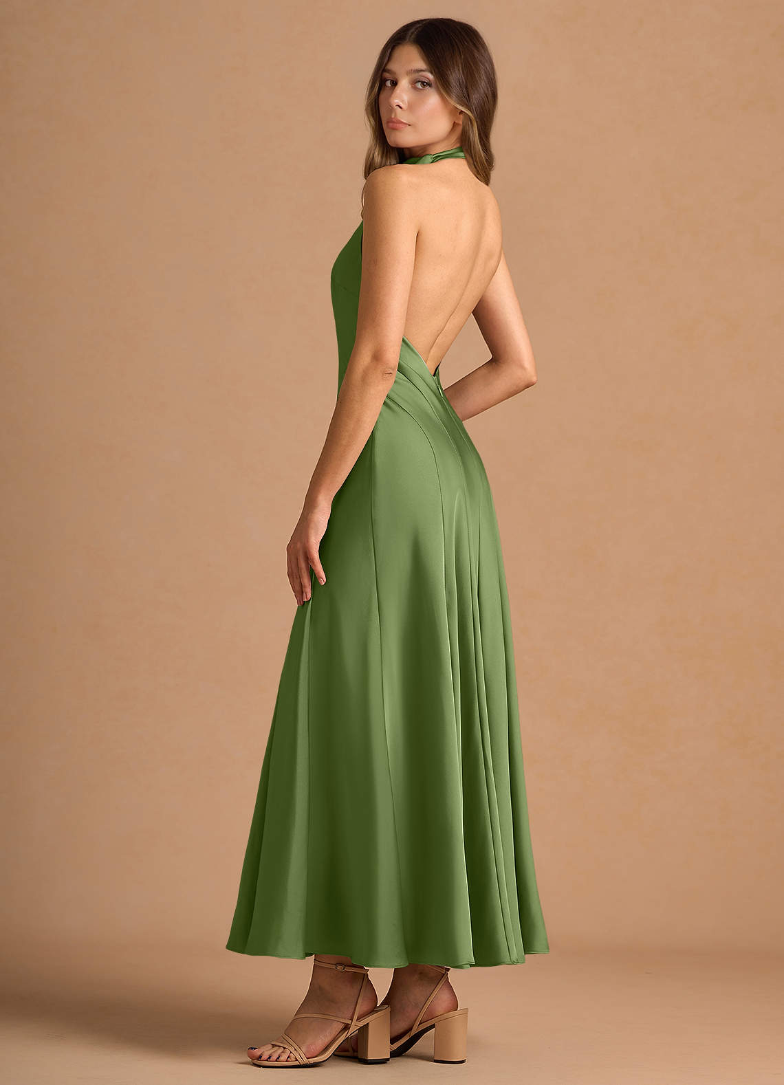 olive green backless dress Diantha Olive Green Maxi Dress