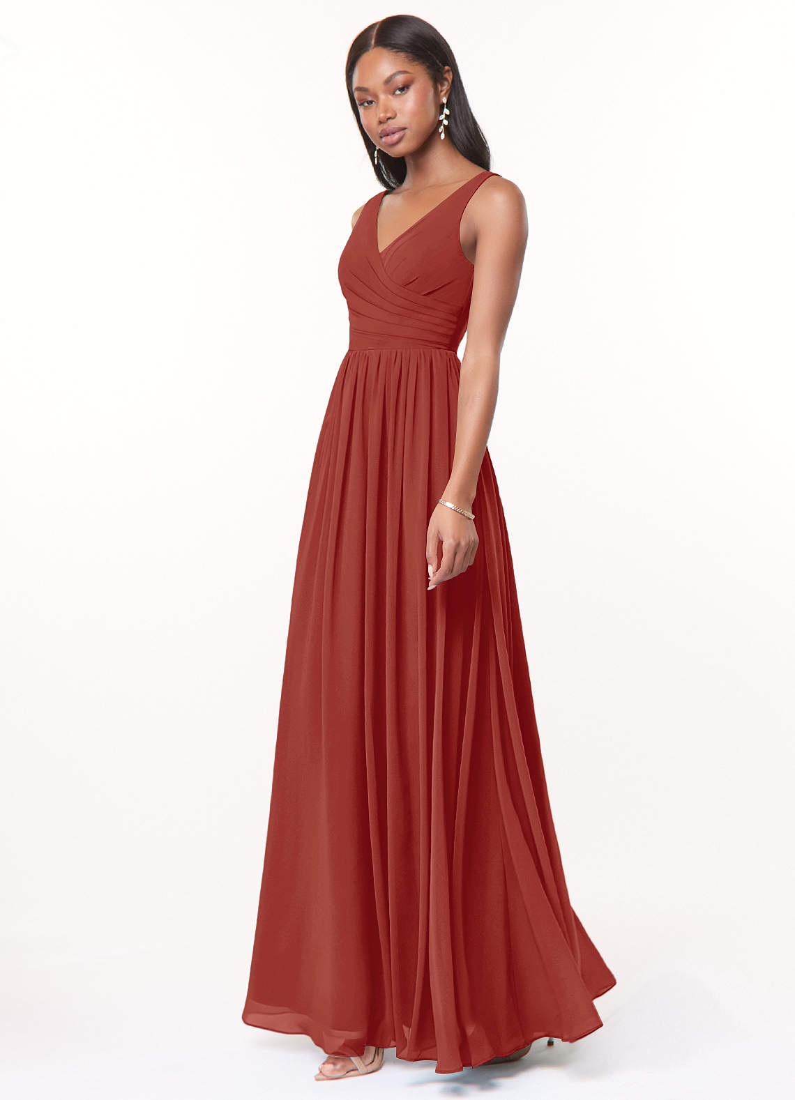 NWT AZAZIE good ALIA chiffon Maxi dress TERRACOTTA 347823