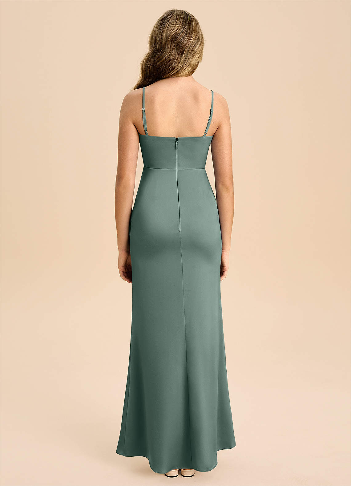 Azazie Buzzy Junior Klä av Tubklänning i Stretch Satin Plisserad image1