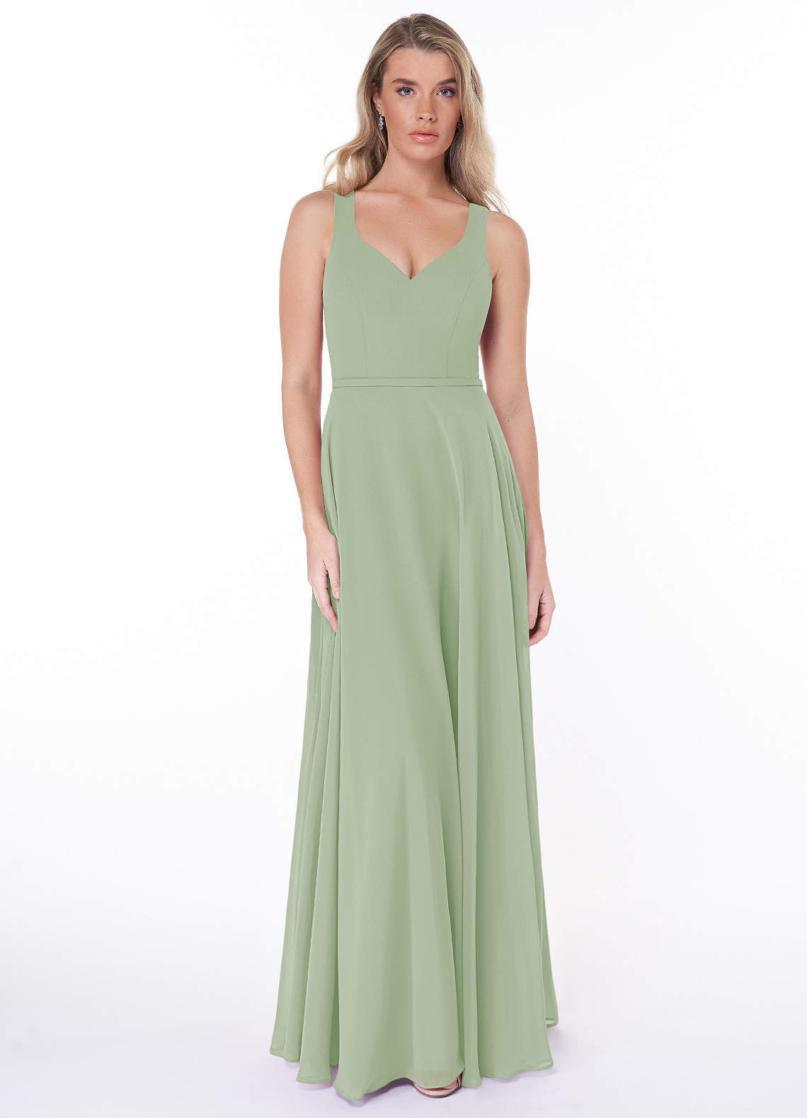 Azazie dusty clearance sage dress