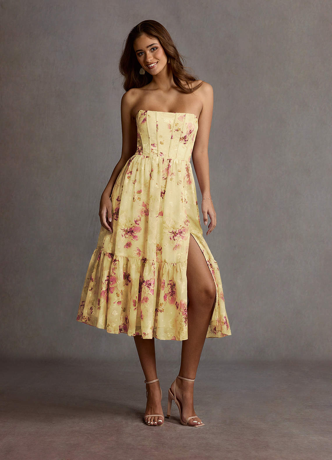 yellow midi formal dress Burst of Yellow Midi Dress - Yellow, Large | Hazel and Olive