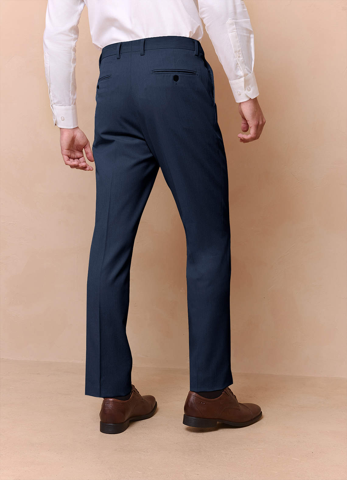 front James Dark Navy Structured Stretch Dress Pants