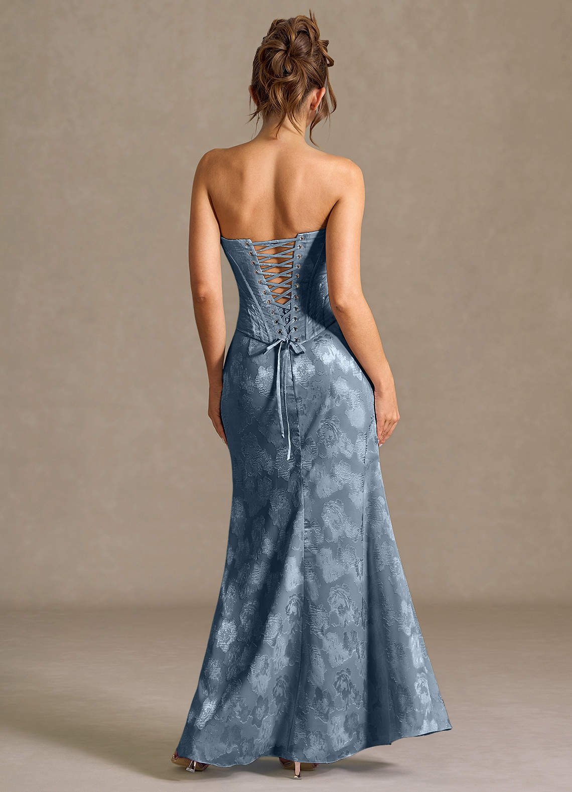 Azazie Dusty Blue Lace Up Sweetheart Formal Dress Azazie Dusty Blue Lace Up Sweetheart Formal Dress