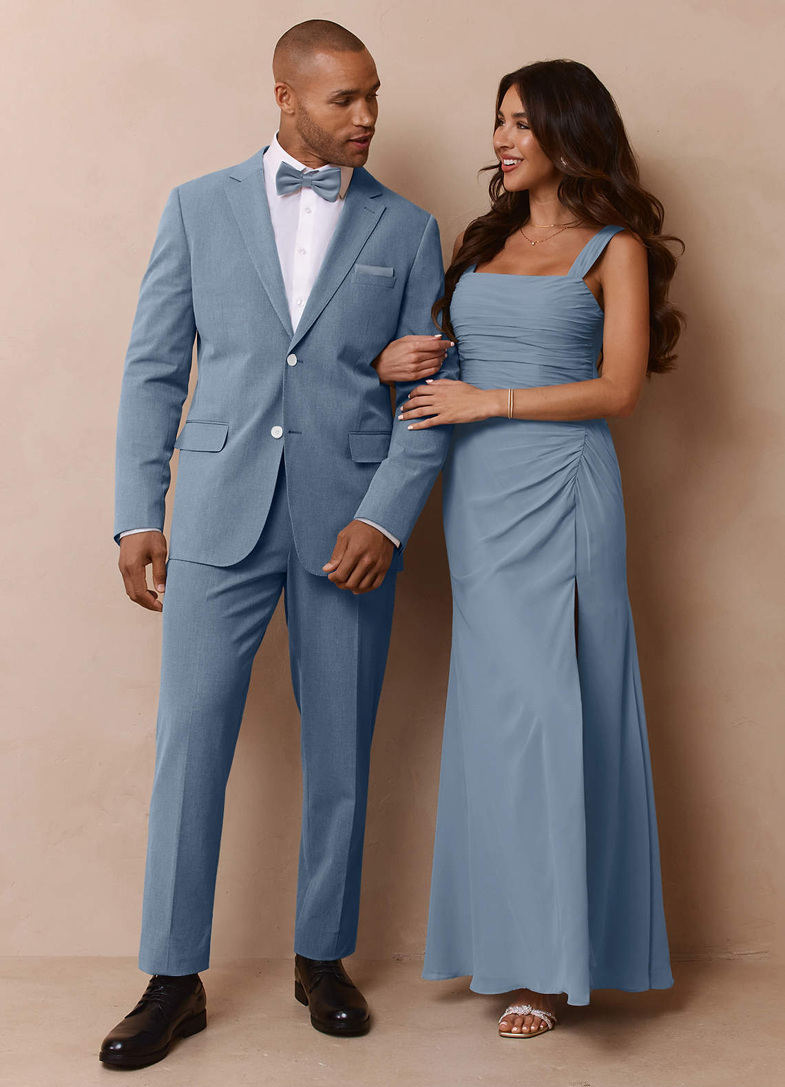 front James Dusty Blue Structured Stretch Suit Jacket