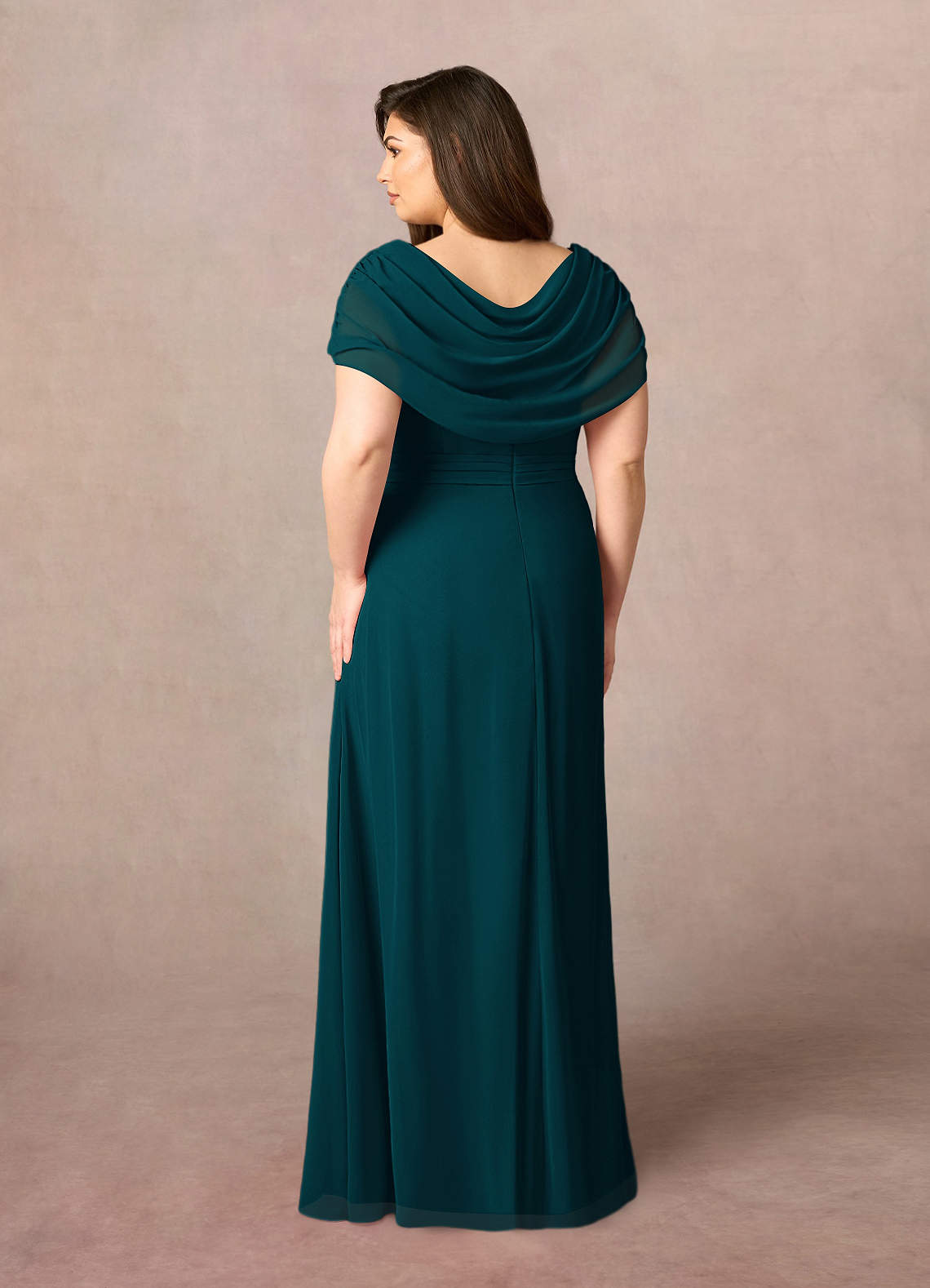 Azazie Mary Mother of the Bride Dresses Pine A-Line Side Slit Chiffon Dress image7