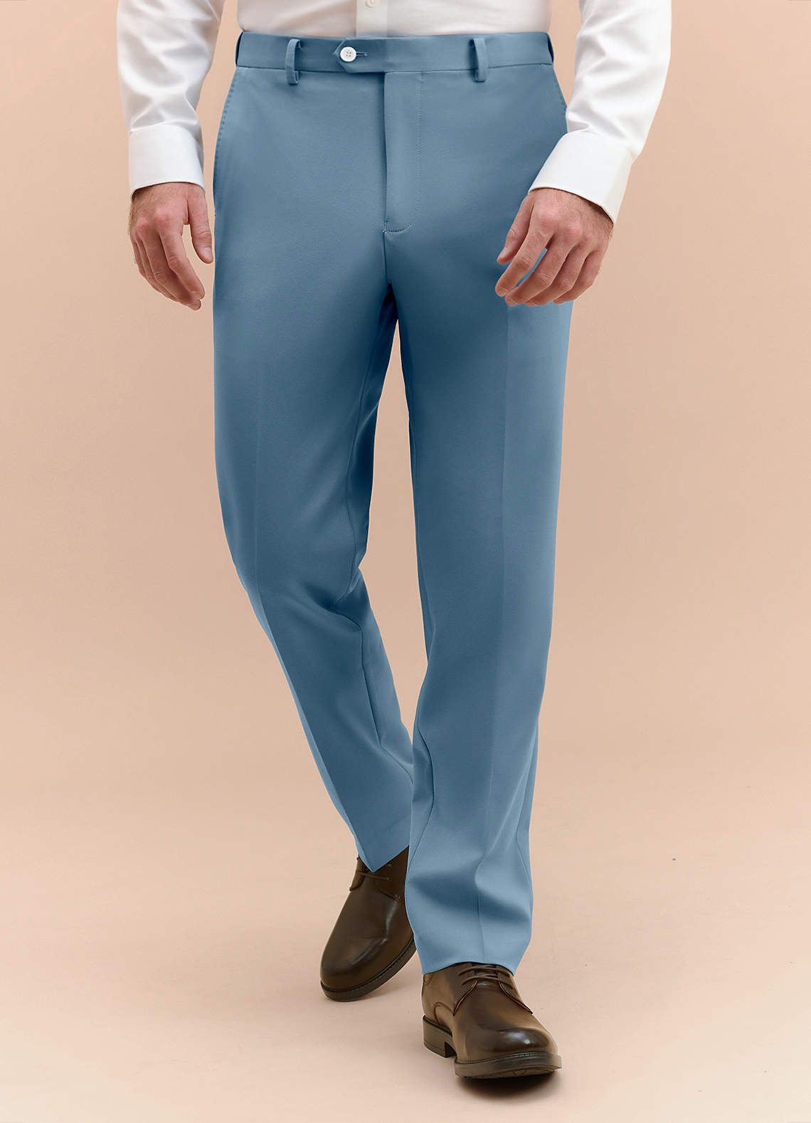 Azazie James Light Blue Structured Stretch Classic Men's Wedding Suit Pants Size 42 Long