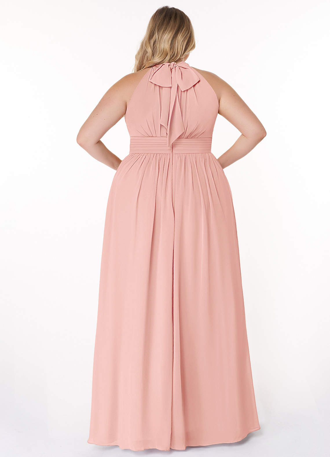 Azazie Iman At-home Try On Dresses Dusty Blue A-Line A-Line Ruched Chiffon Dress image8