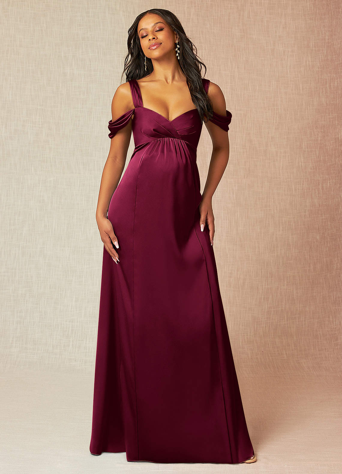 burgundy bridesmaid dresses plus size Azazie Hillian Ready to Ship Mesh Hidden pockets add a practical touch 2022 Trending Straps Chiffon Bridesmaid